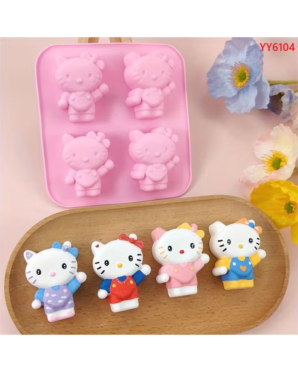 YY6104 4'lü Hello Kitty Silikon Kalıp
